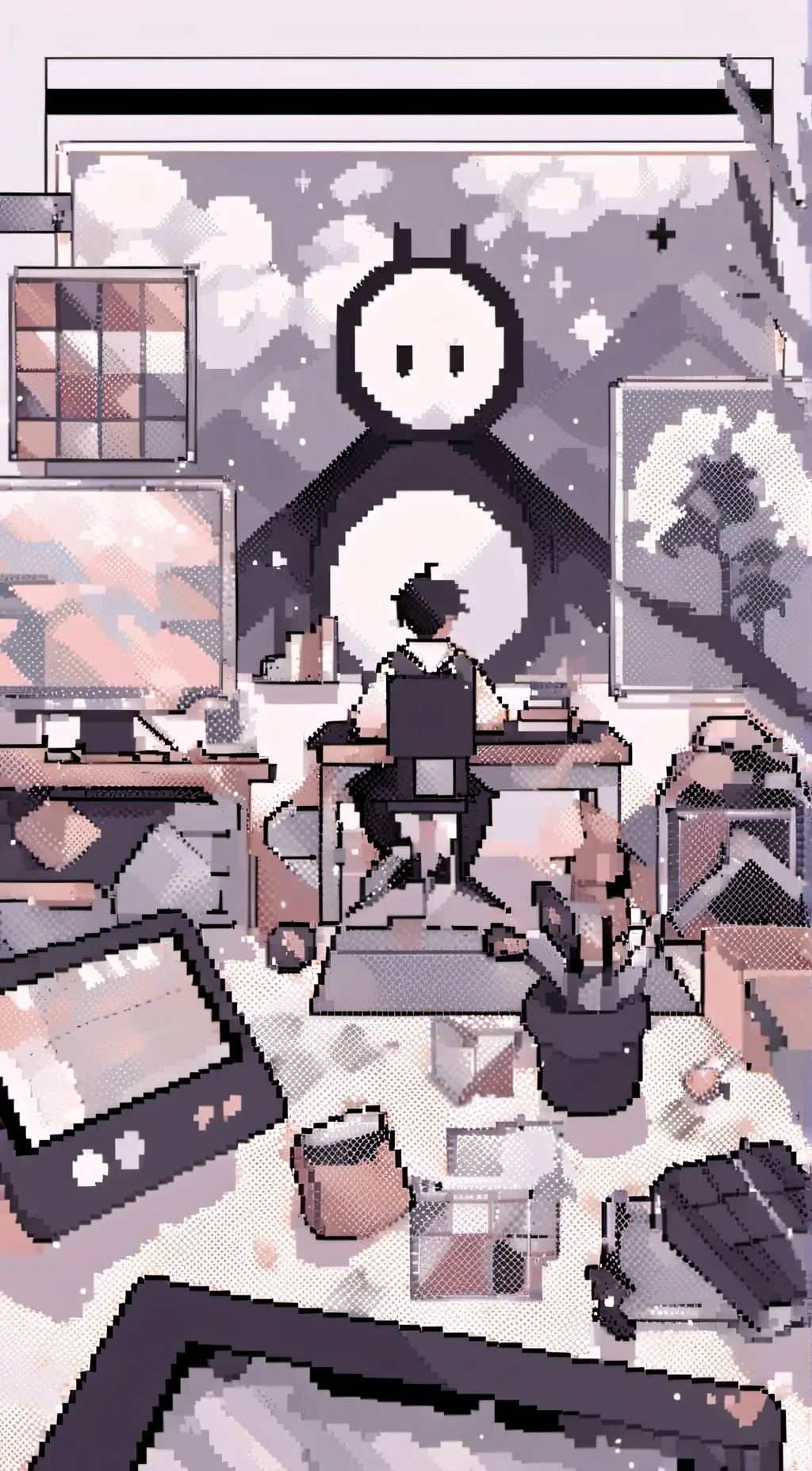 ai character: Miss circles  background