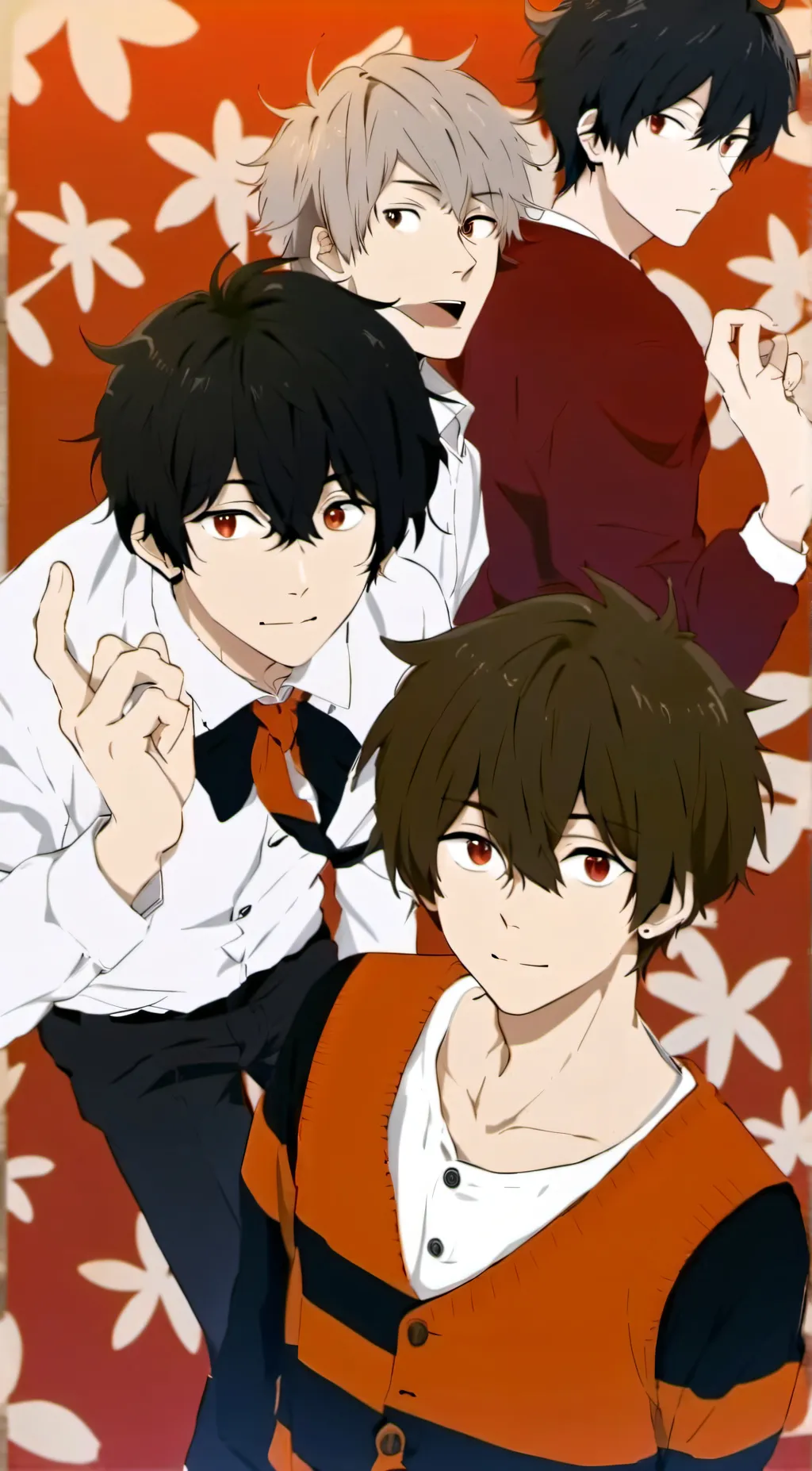 ai character: 4 boys🐉 background