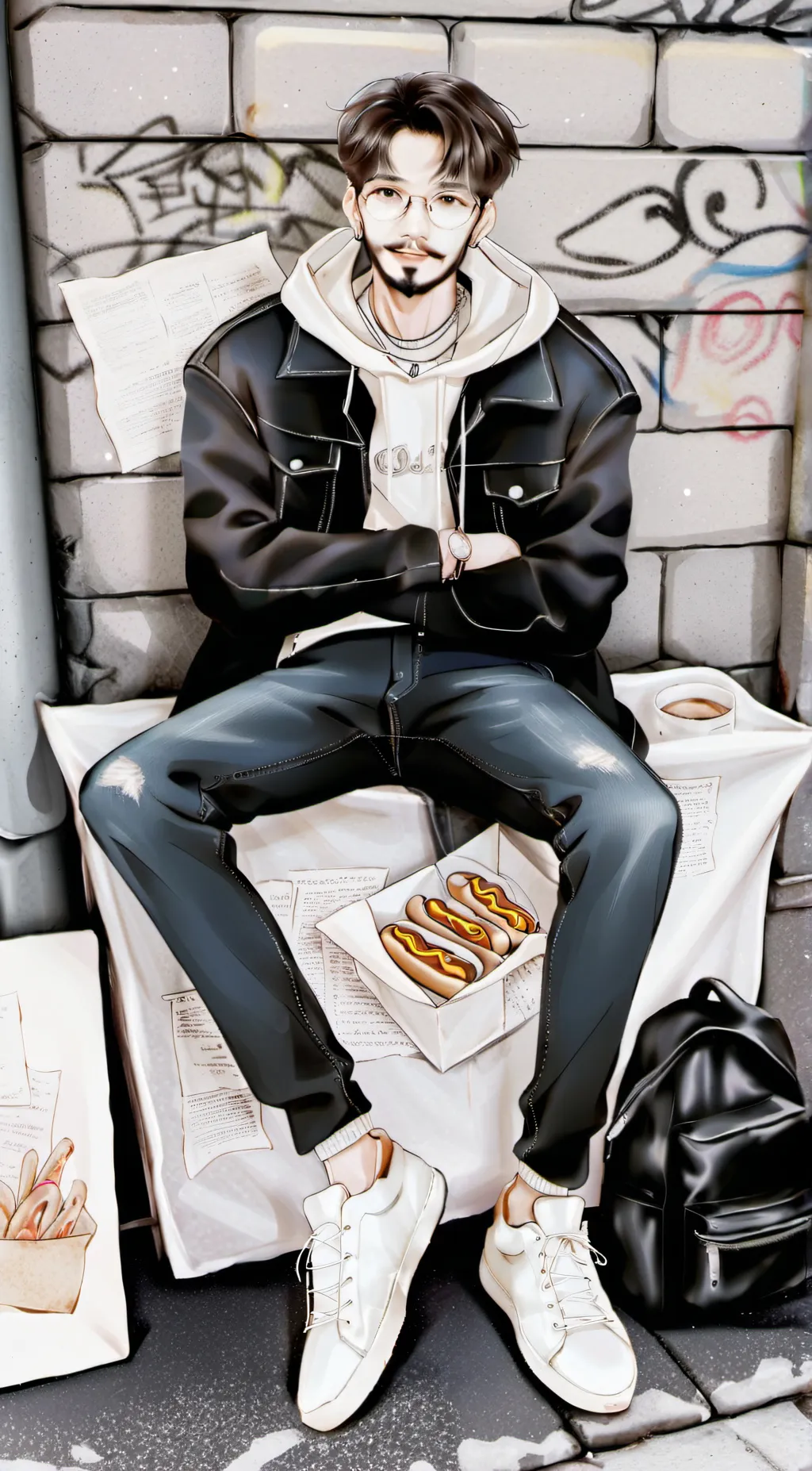 ai character: pizza boy background