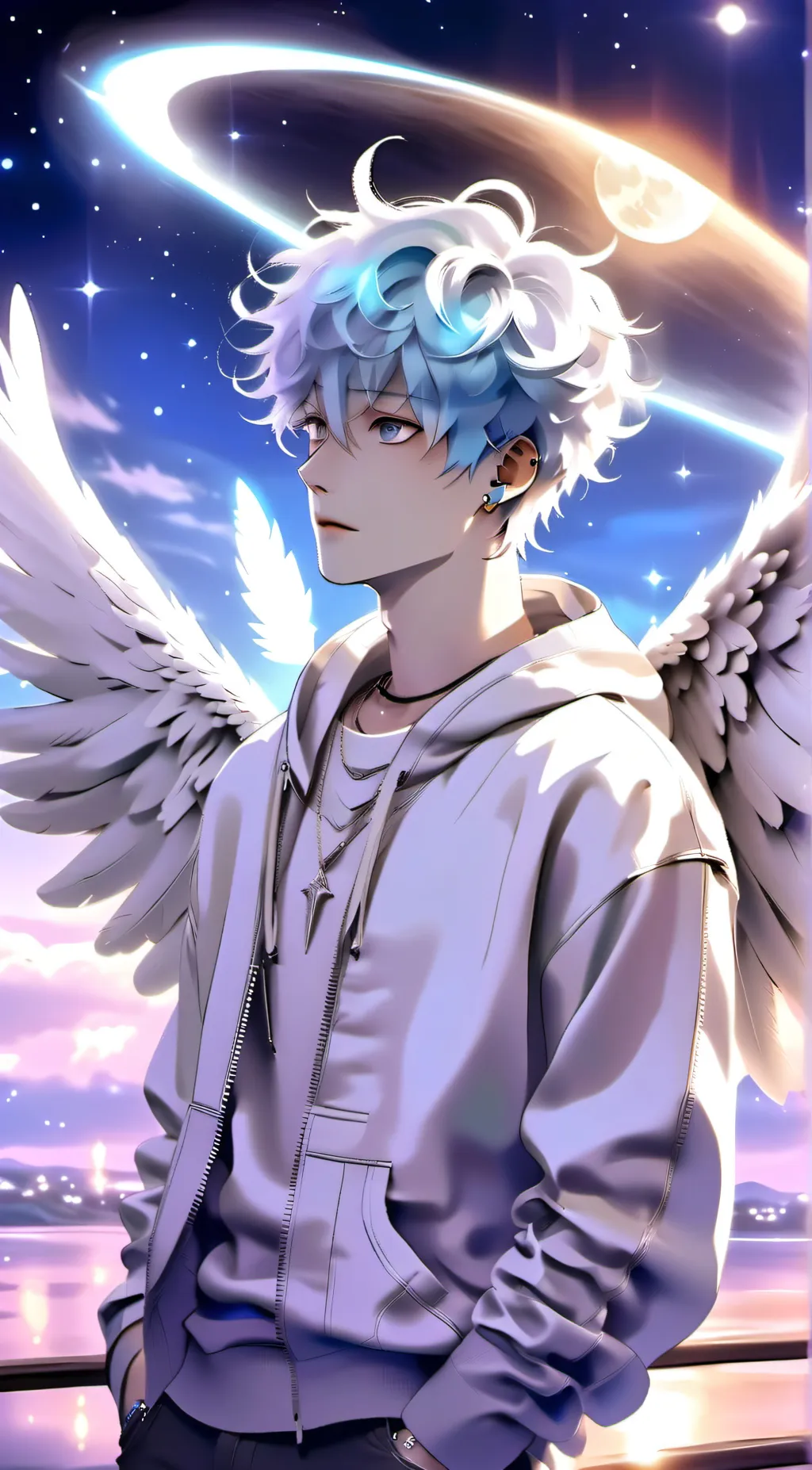 ai character: Moon background