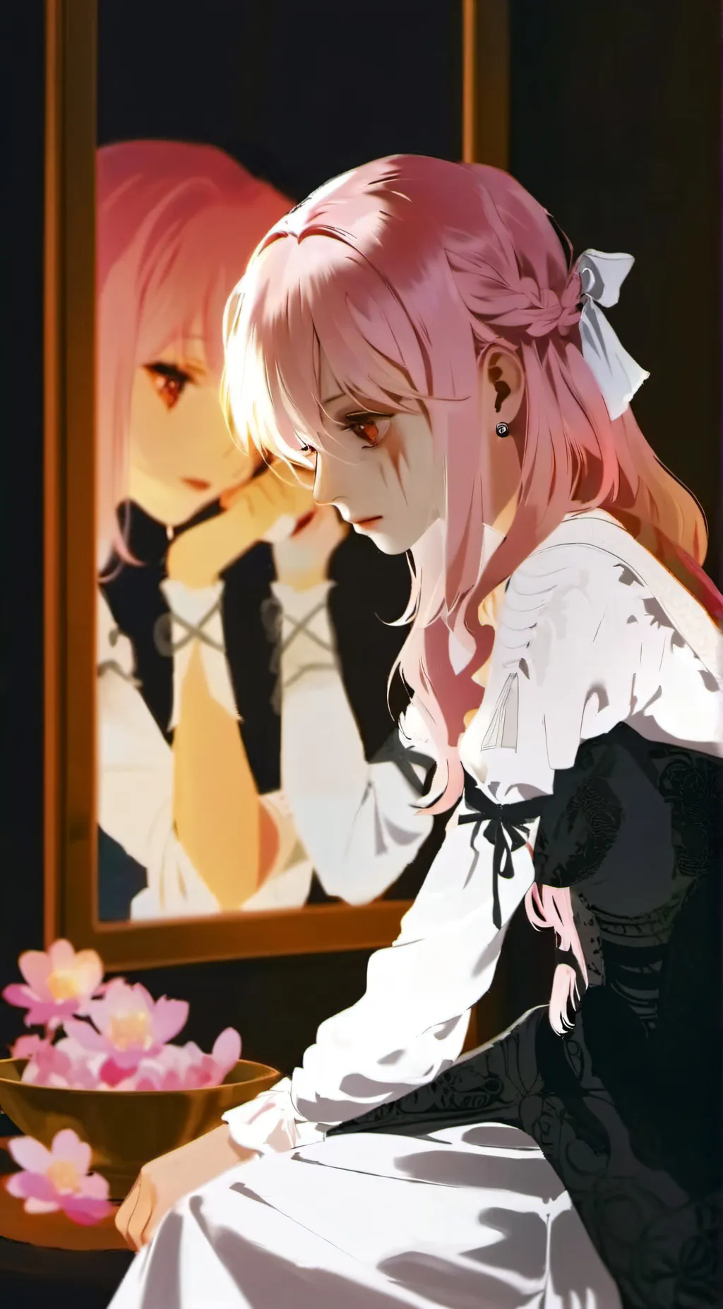 ai character: Sad Mitsuri background