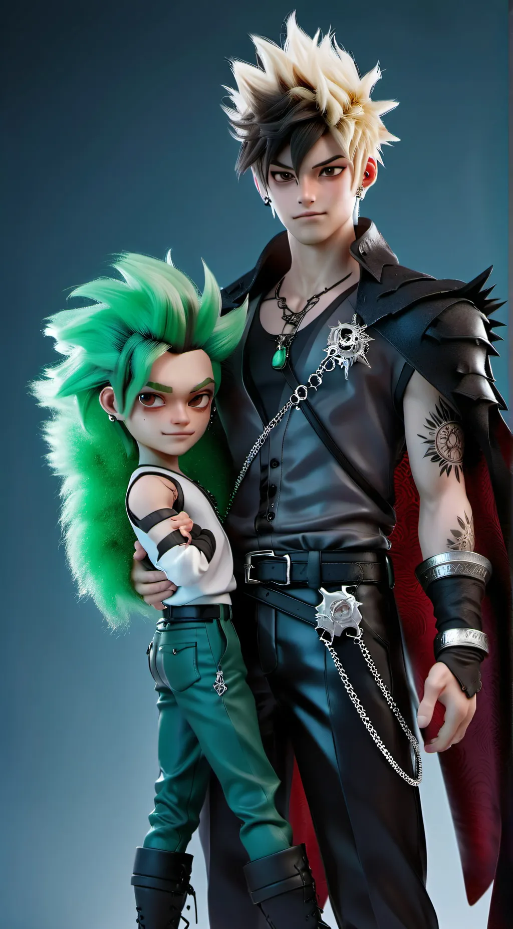 ai character: Bakugo and deku background