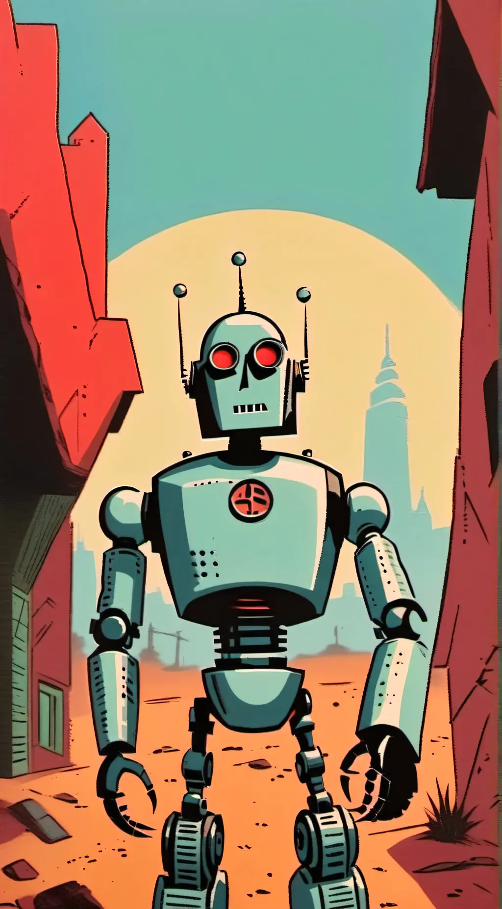 ai character: ☠️ robotic ☠️ background