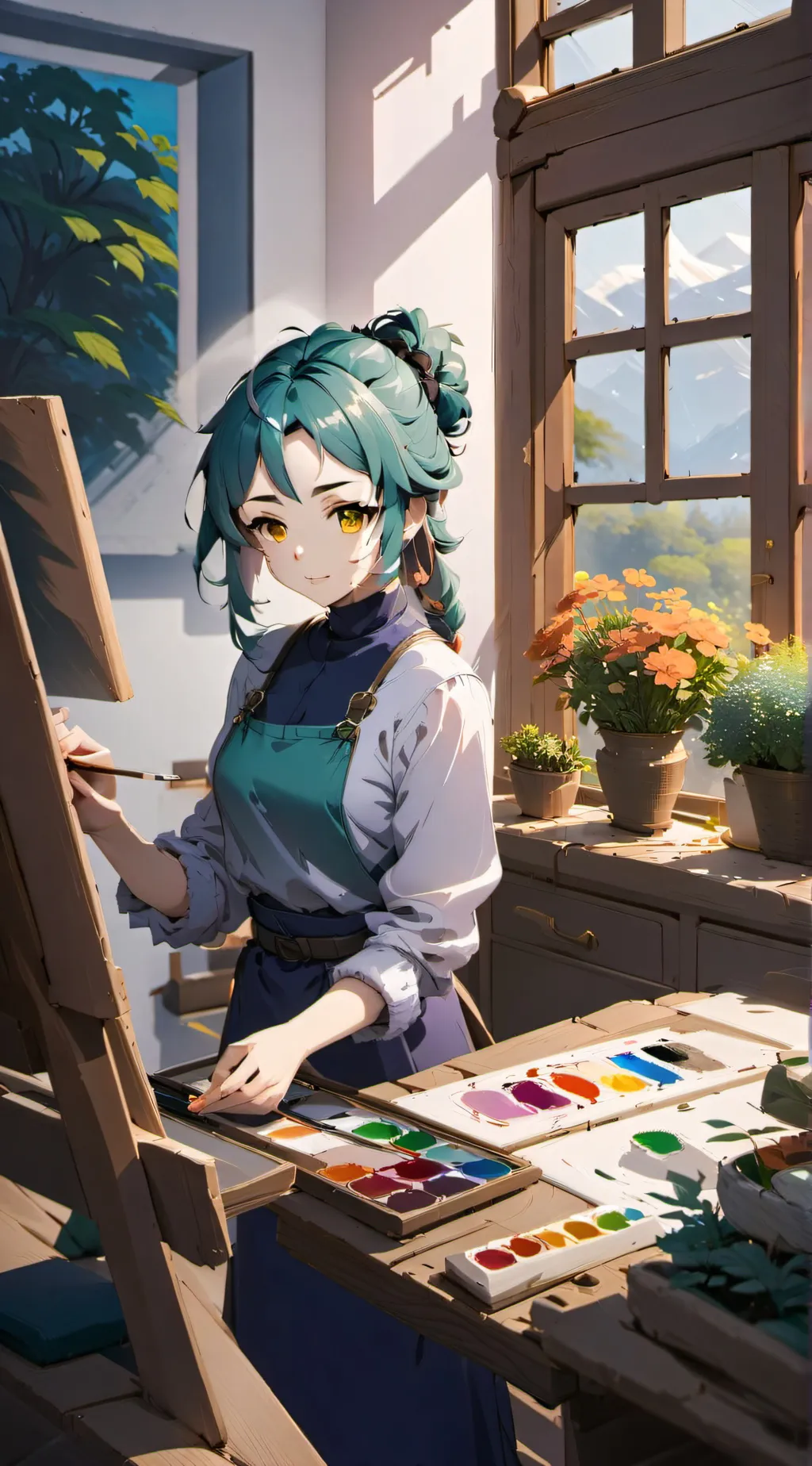 ai character: Aqua background