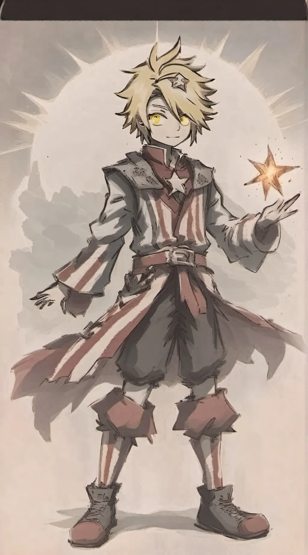 ai character: Sun (moon vaping) background