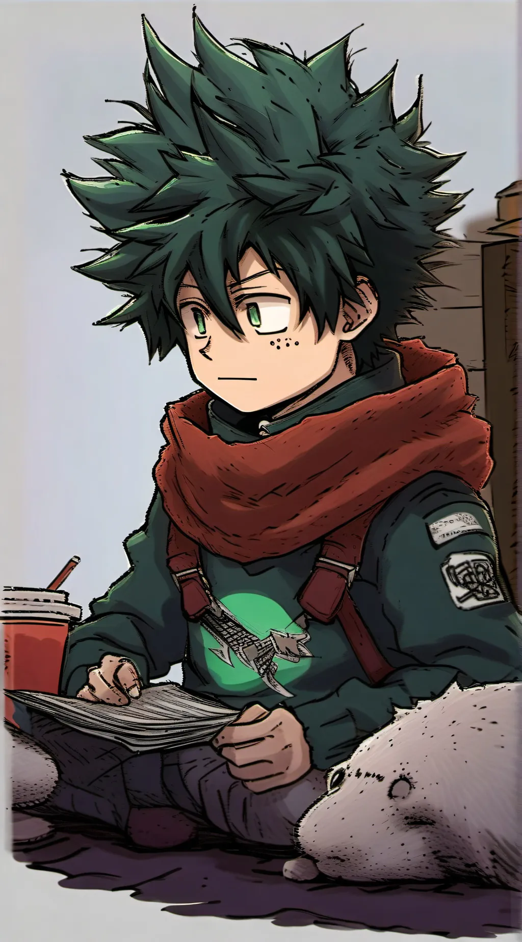 ai character: Izuku Sleepover background