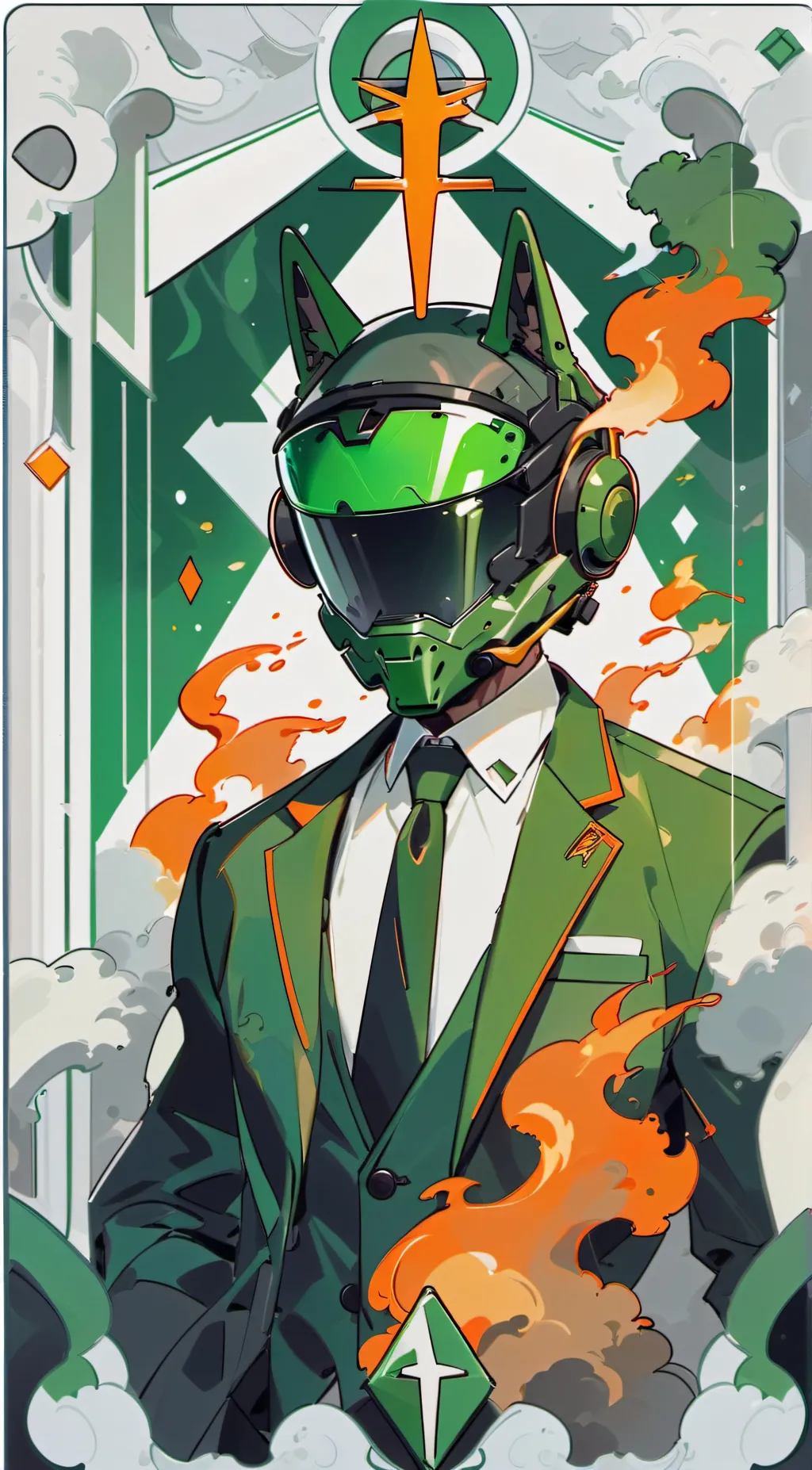 ai character: flame healer background