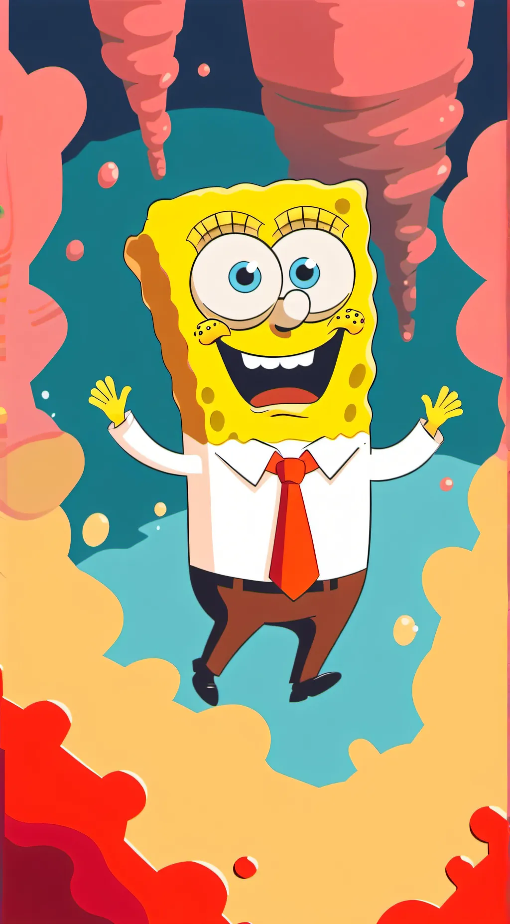ai character: SpongeBob  background