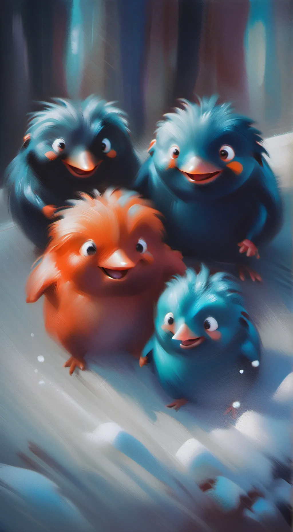 ai character: Smiling critters?  background