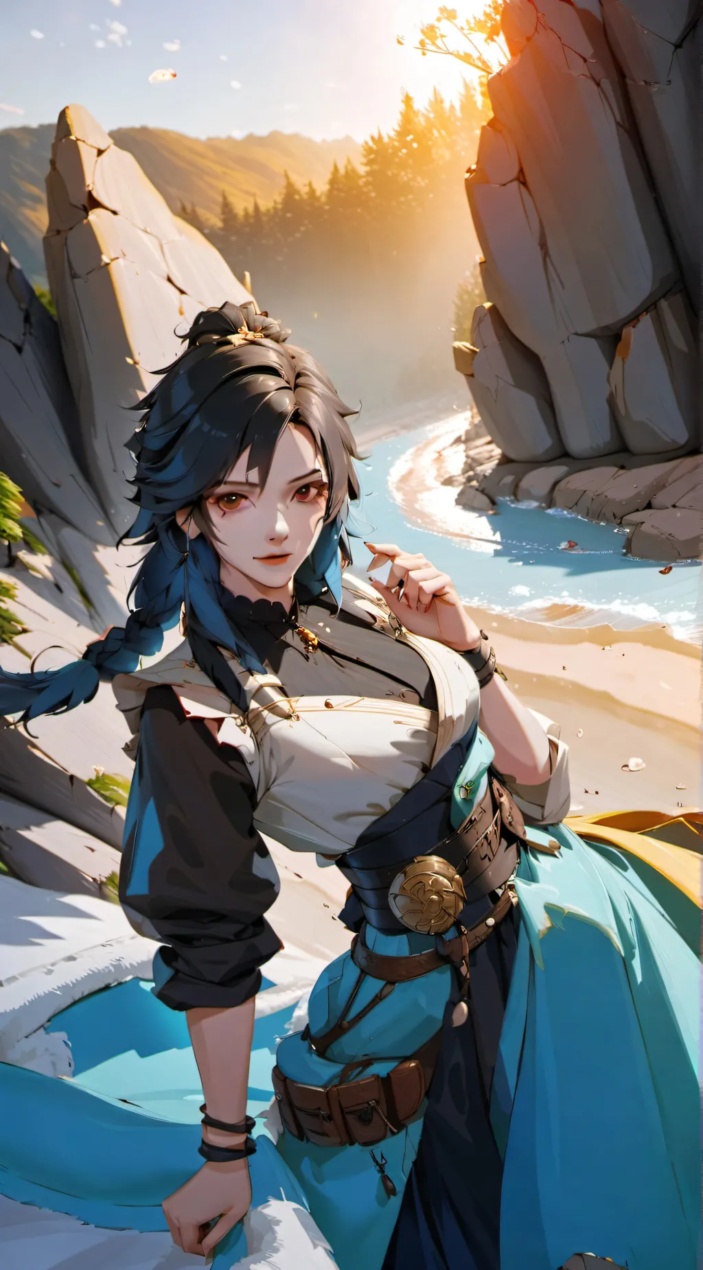 ai character: Amber background