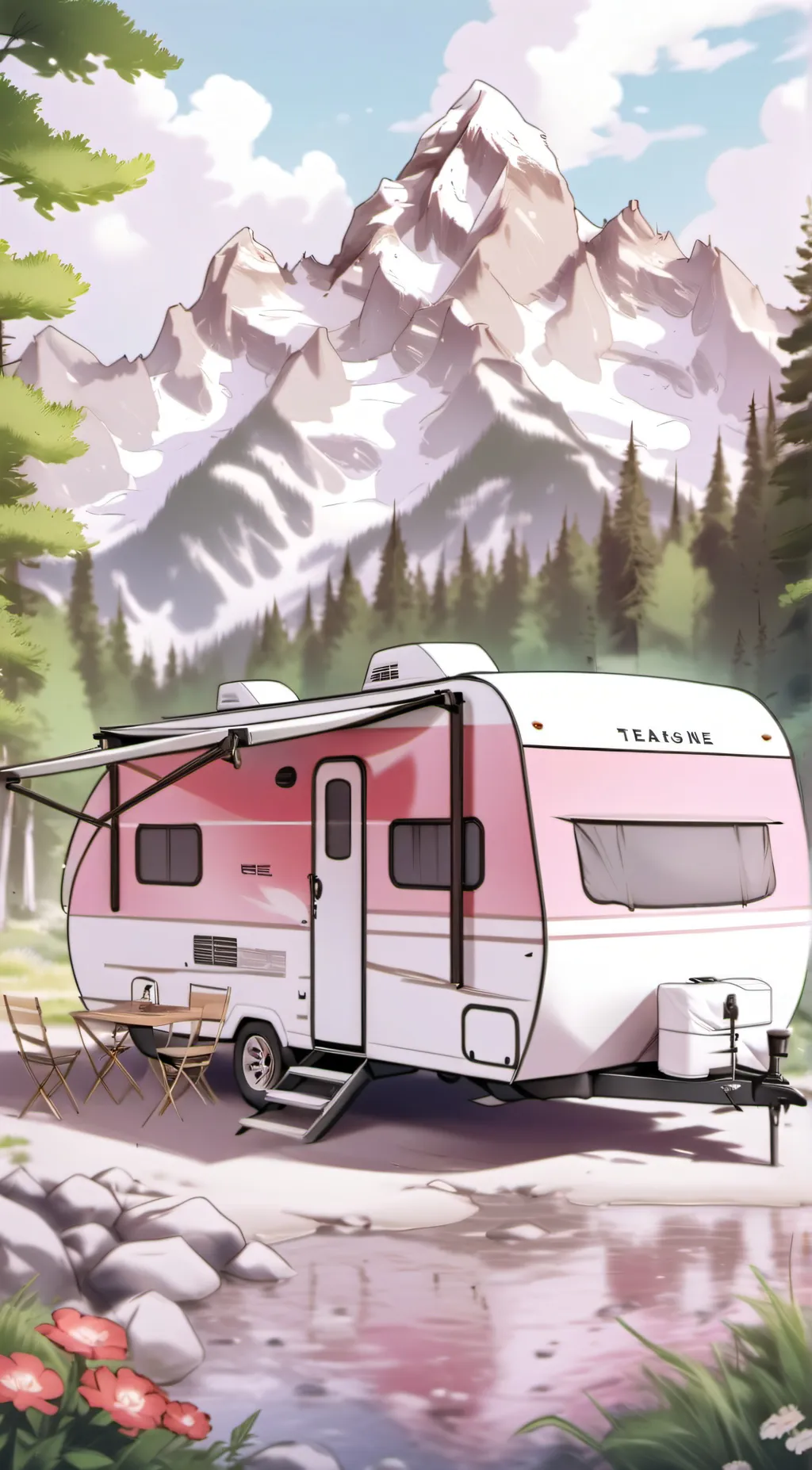 ai character: kny road trip!  background