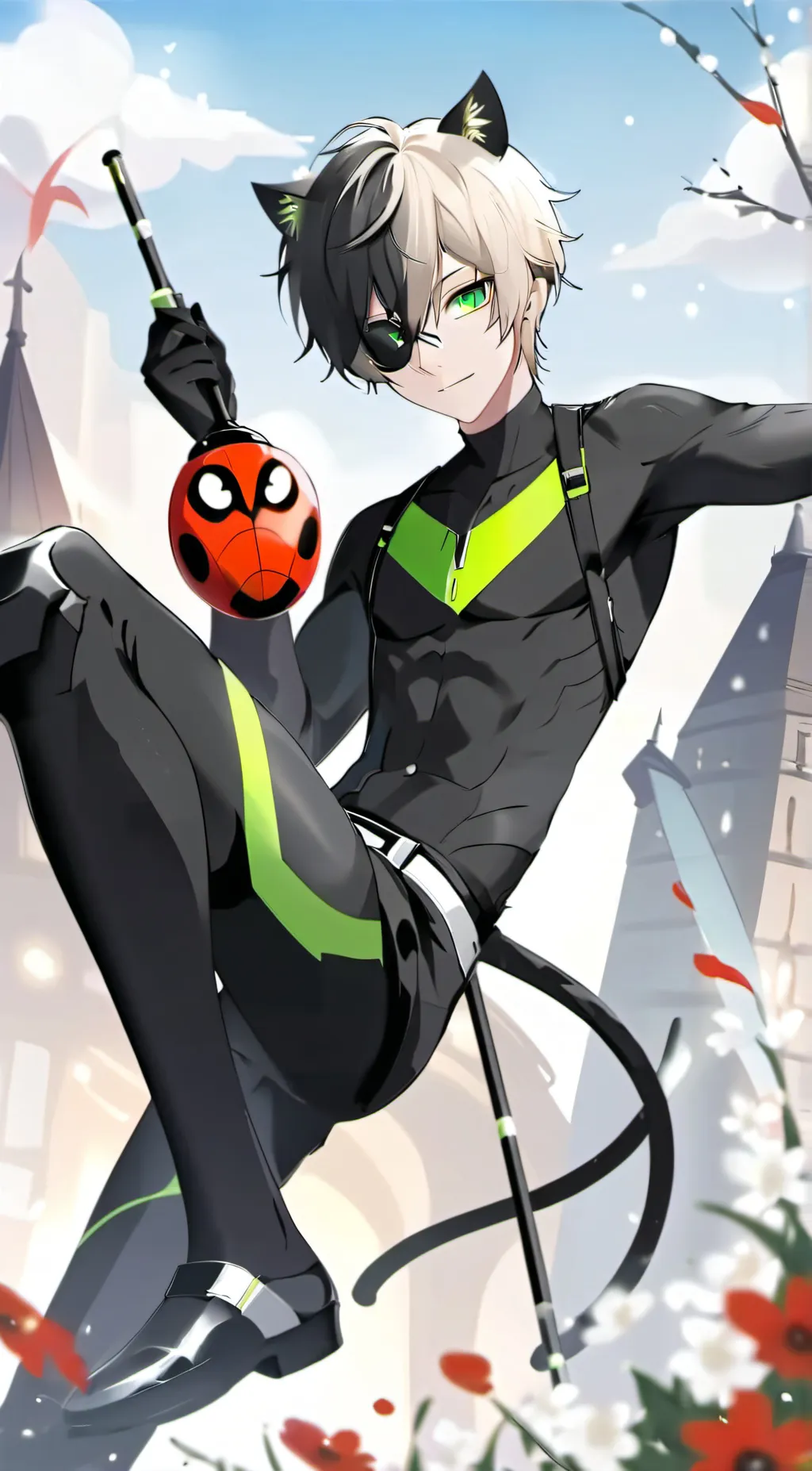 ai character: Cat noir background