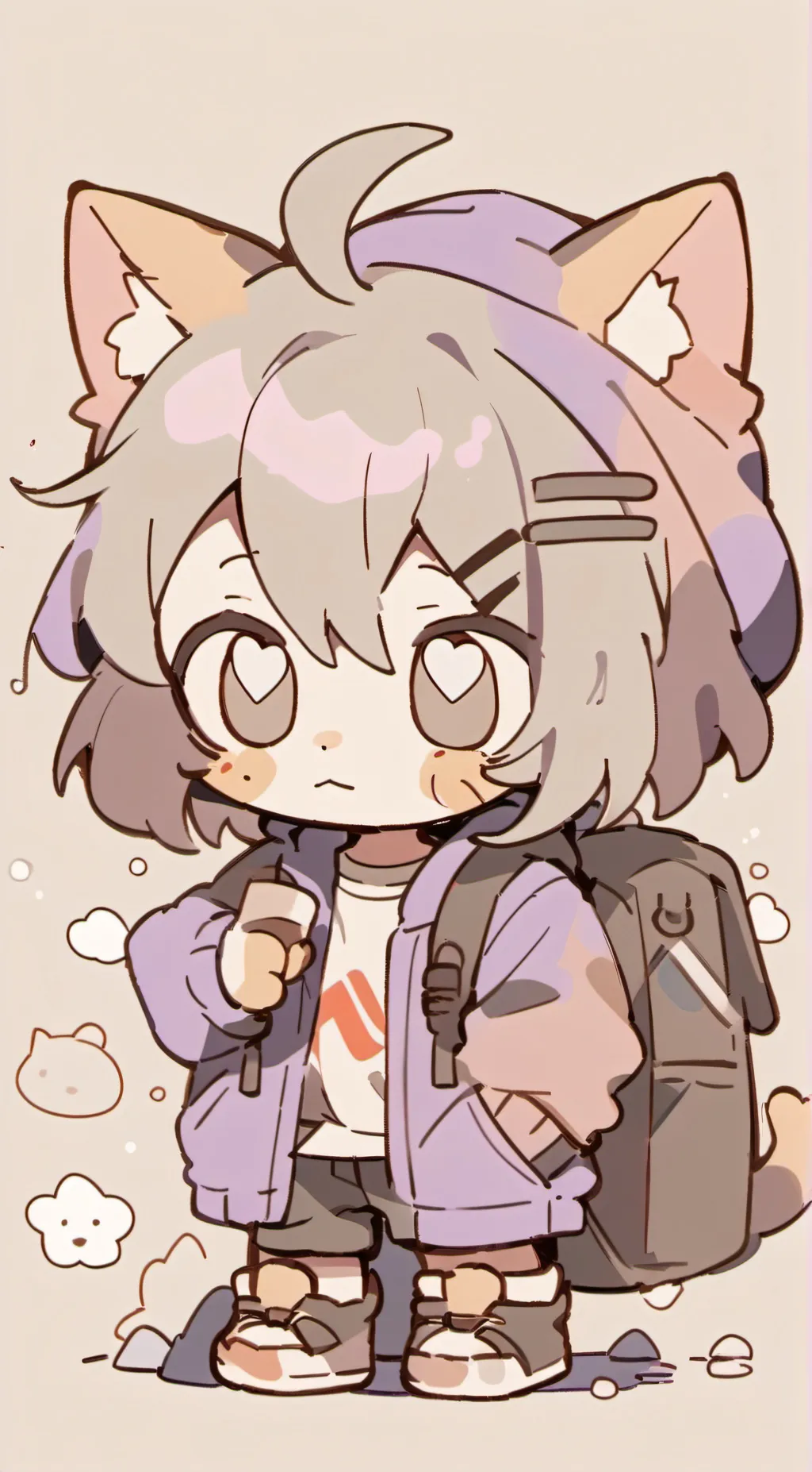 ai character: homeless Kitty background