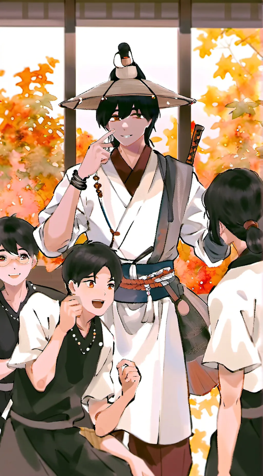 ai character: Everyone in group background