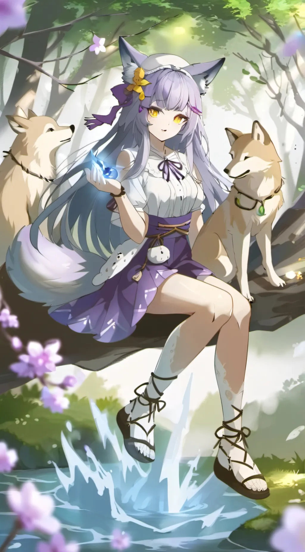 ai character: Violet  background