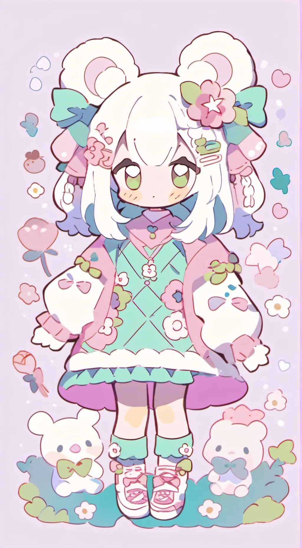 ai character: 🩷🩵🩶YUNA🩷🩵🩶 background