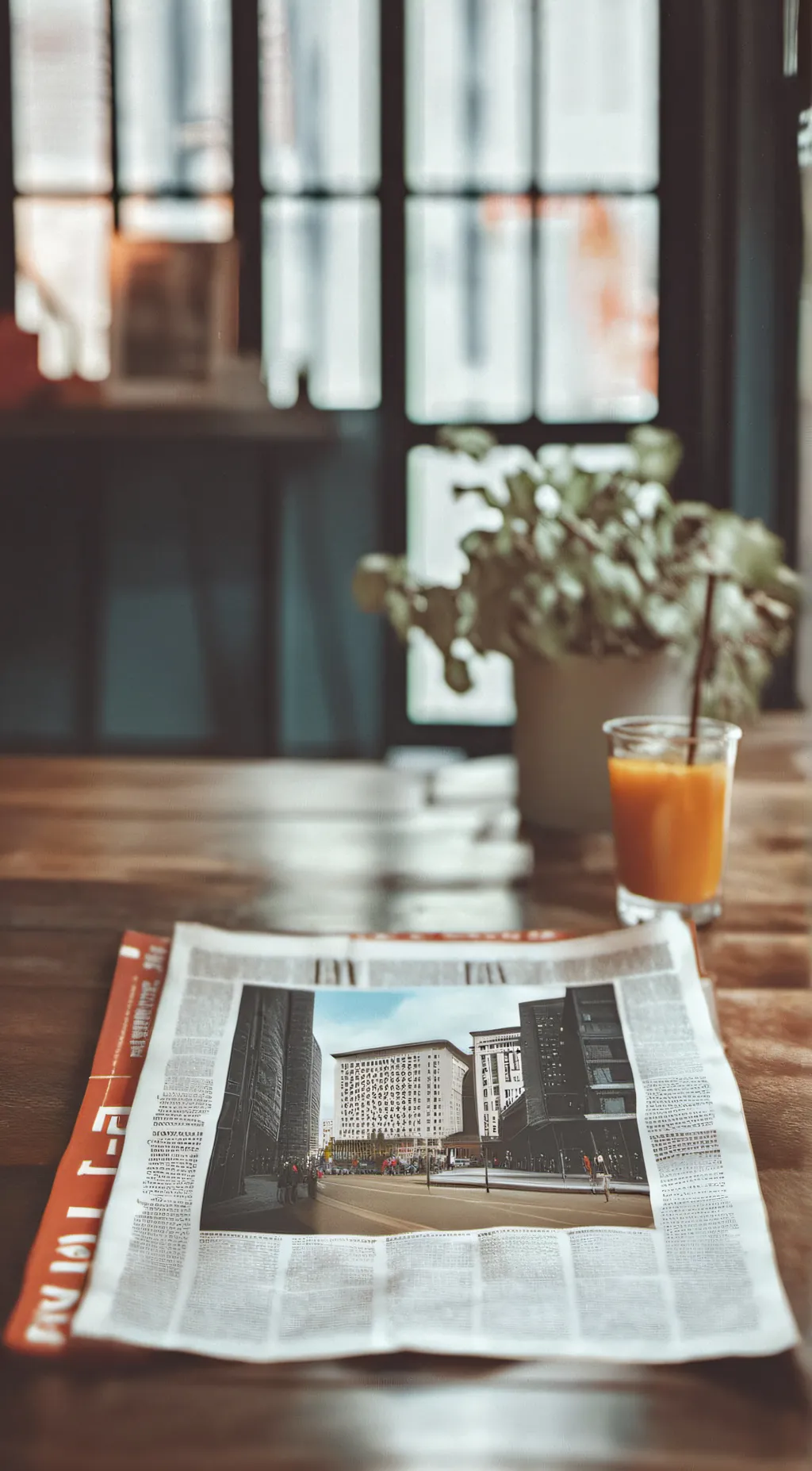 ai character: news paper  background