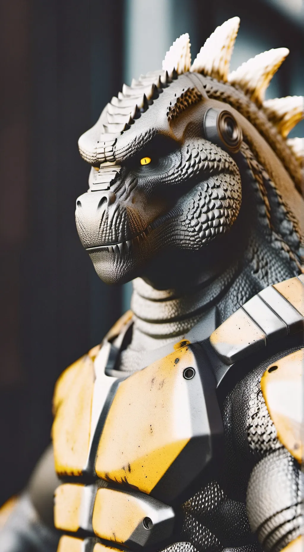 ai character: Mecha godzilla  background