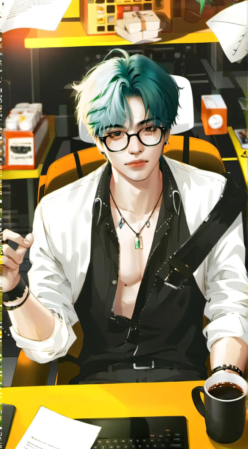 ai character: 💚alex💀 background