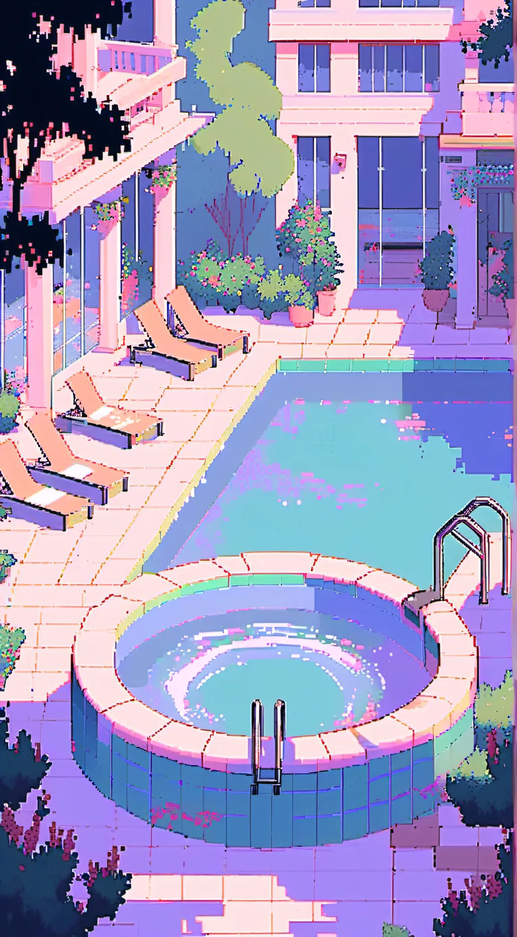 ai character: Inside Out 2 pool background