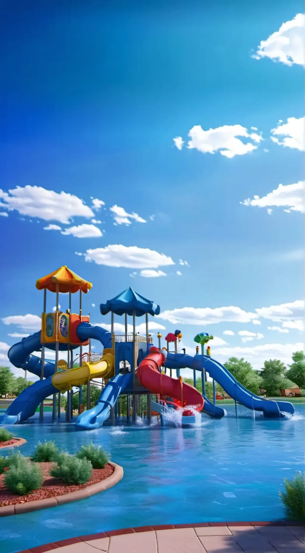 ai character: POOL PARTY!!!  background