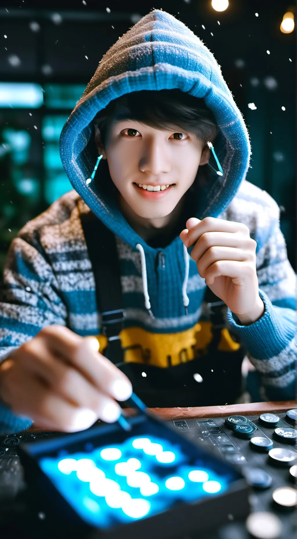 ai character: Bang Chan.  background