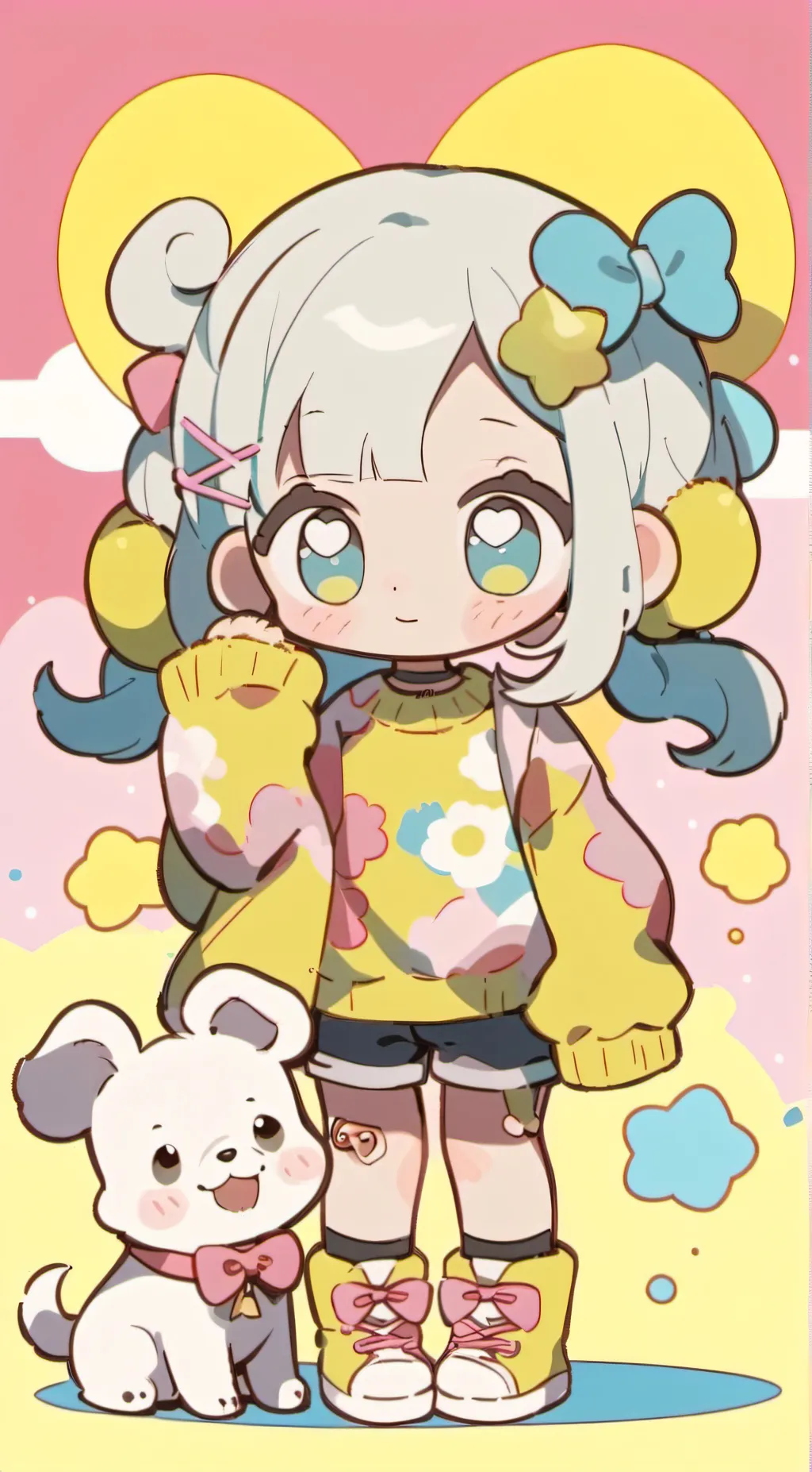 ai character: Pastel Sweets background