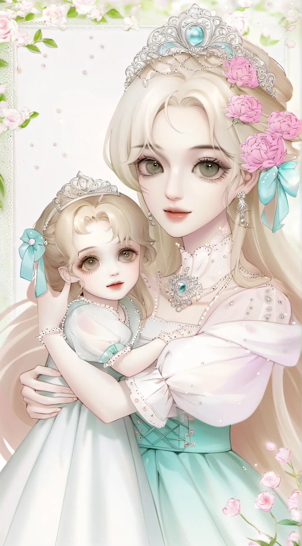 ai character: Queen&princess  background