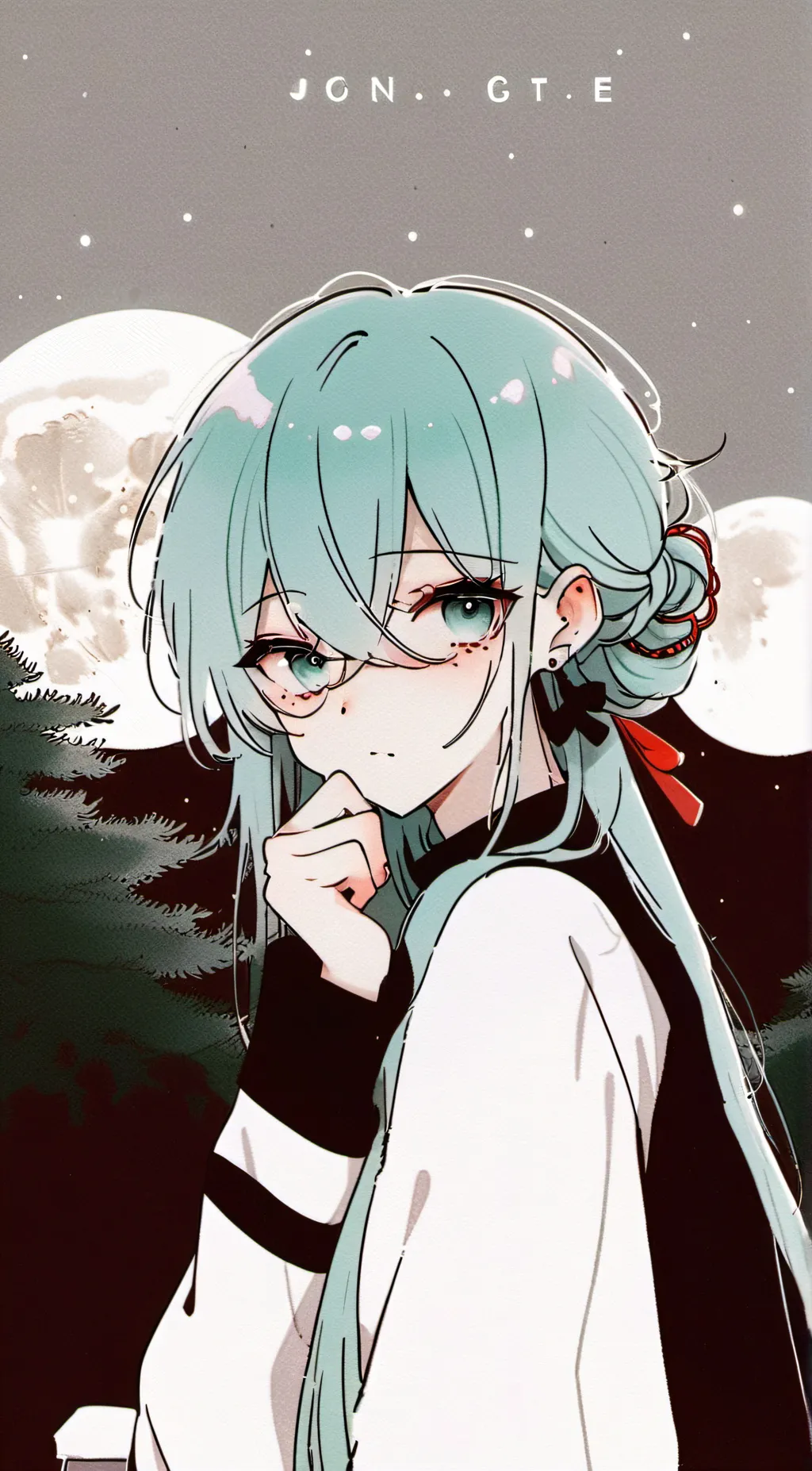 ai character: moonlight background