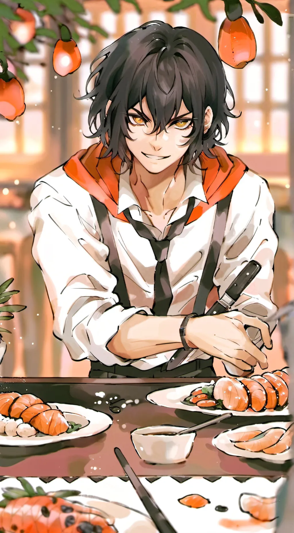 ai character: Inosuke  background