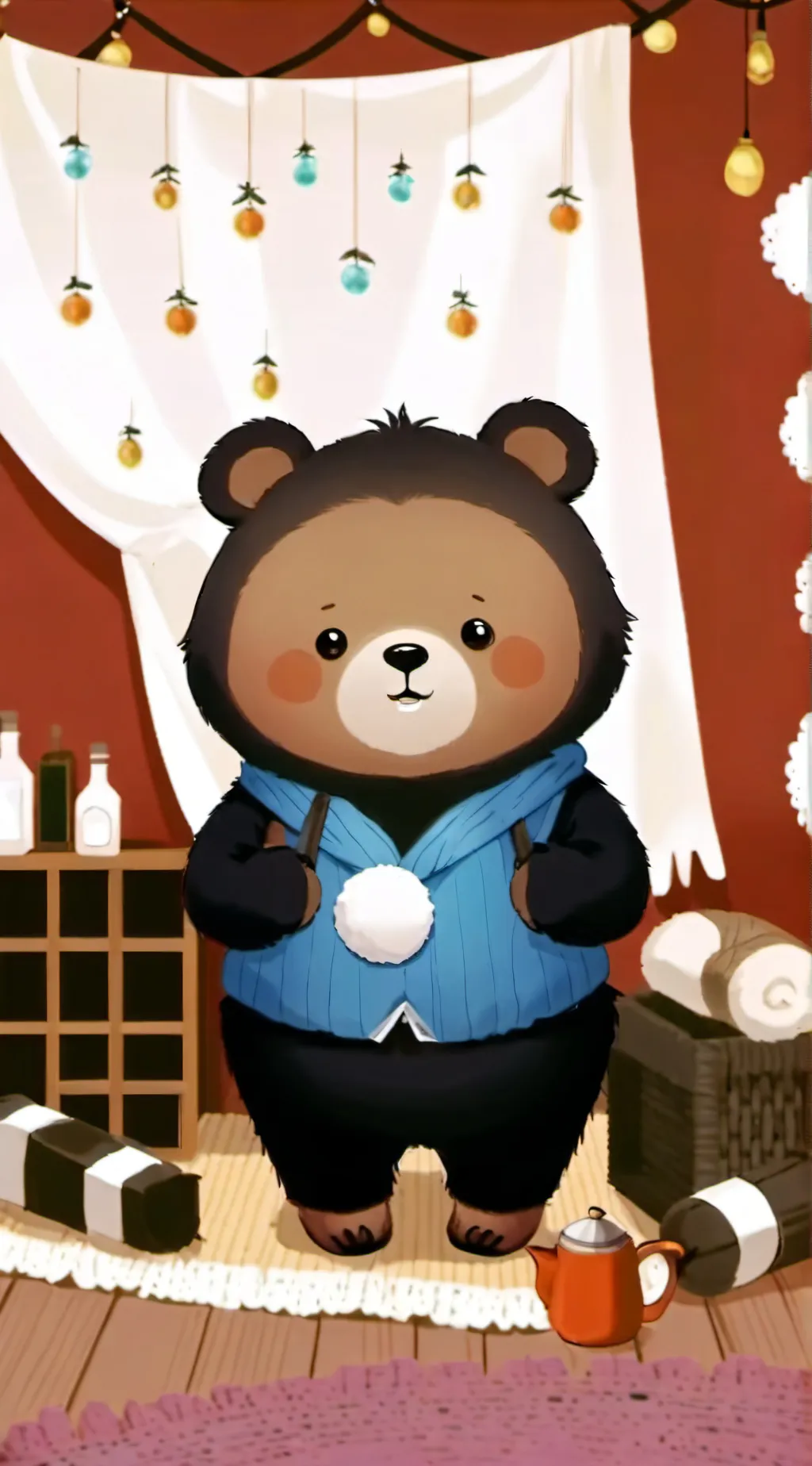 ai character: Cute bear background