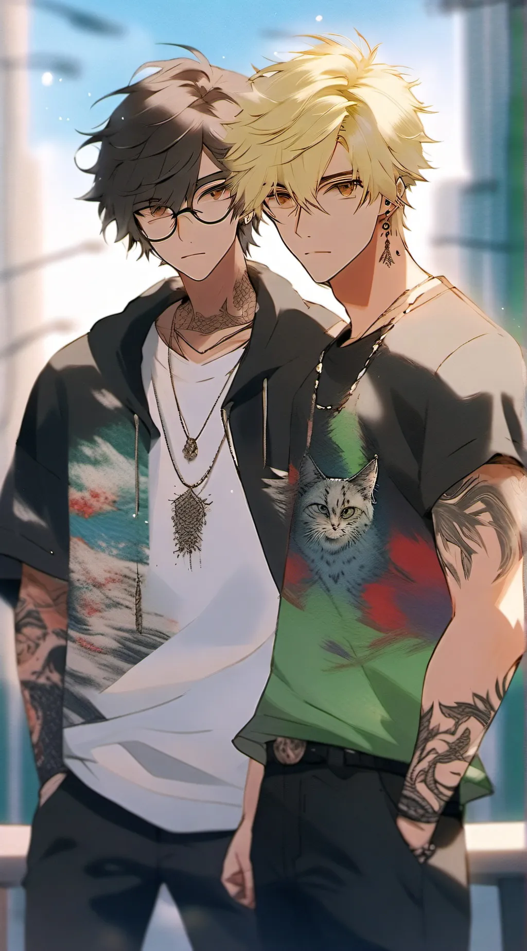 ai character: Max and Xavier  background