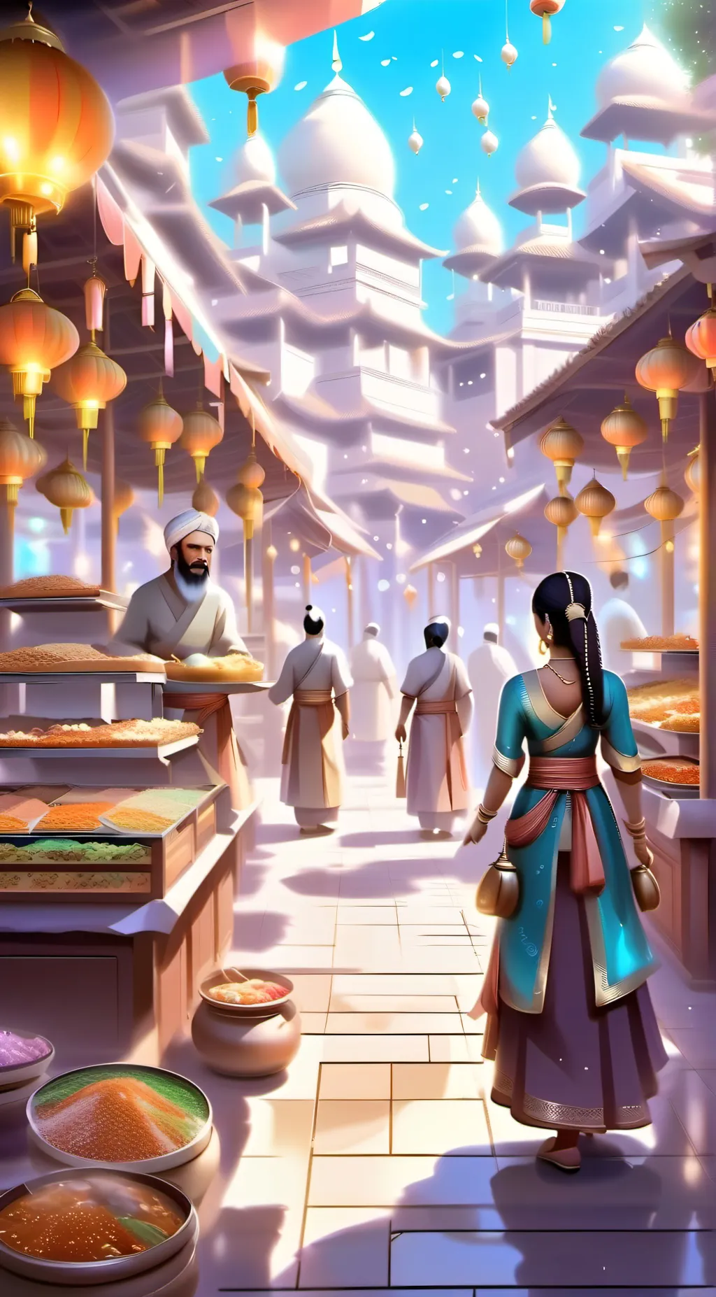 ai character: Night Market background