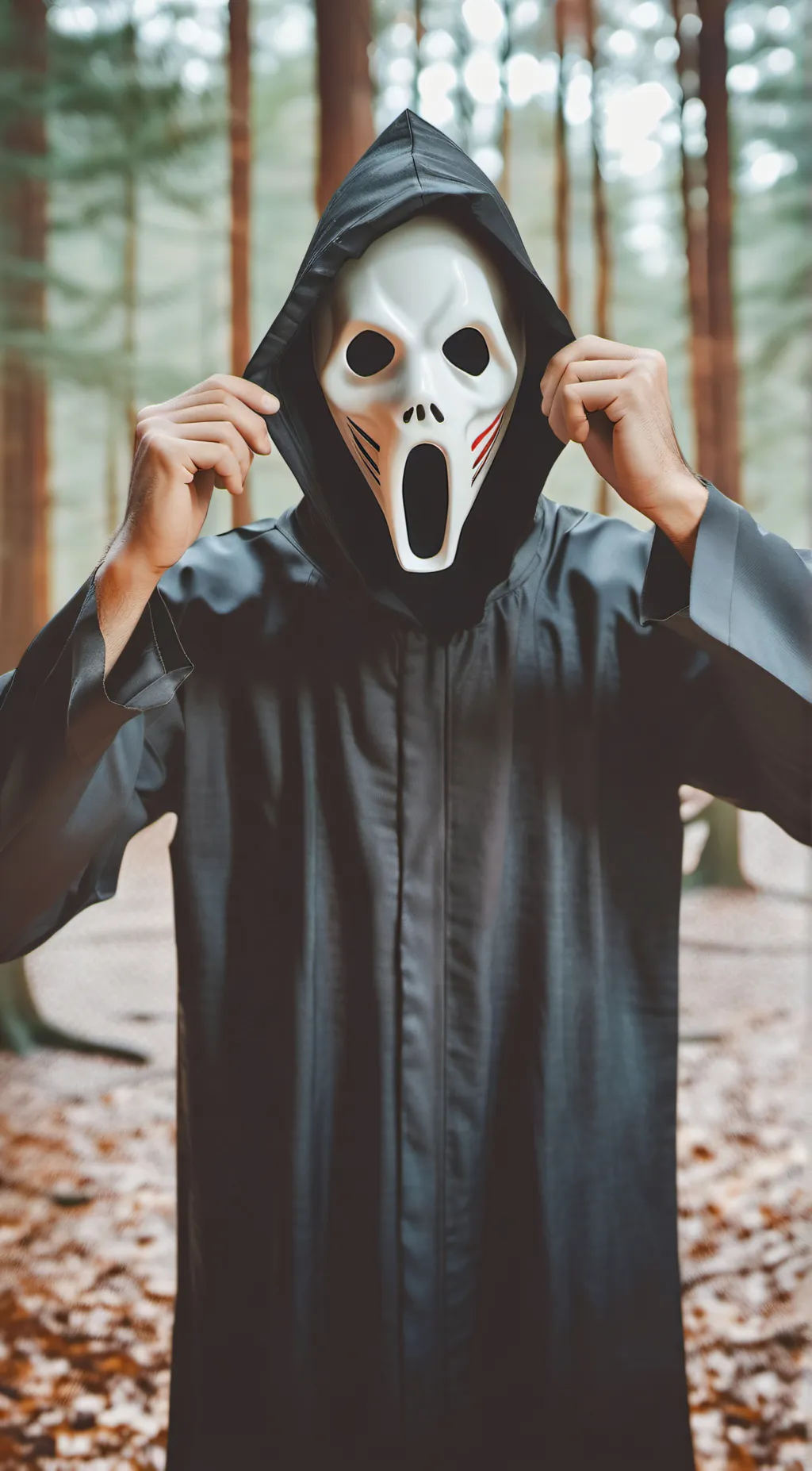 ai character: Ghost face  background