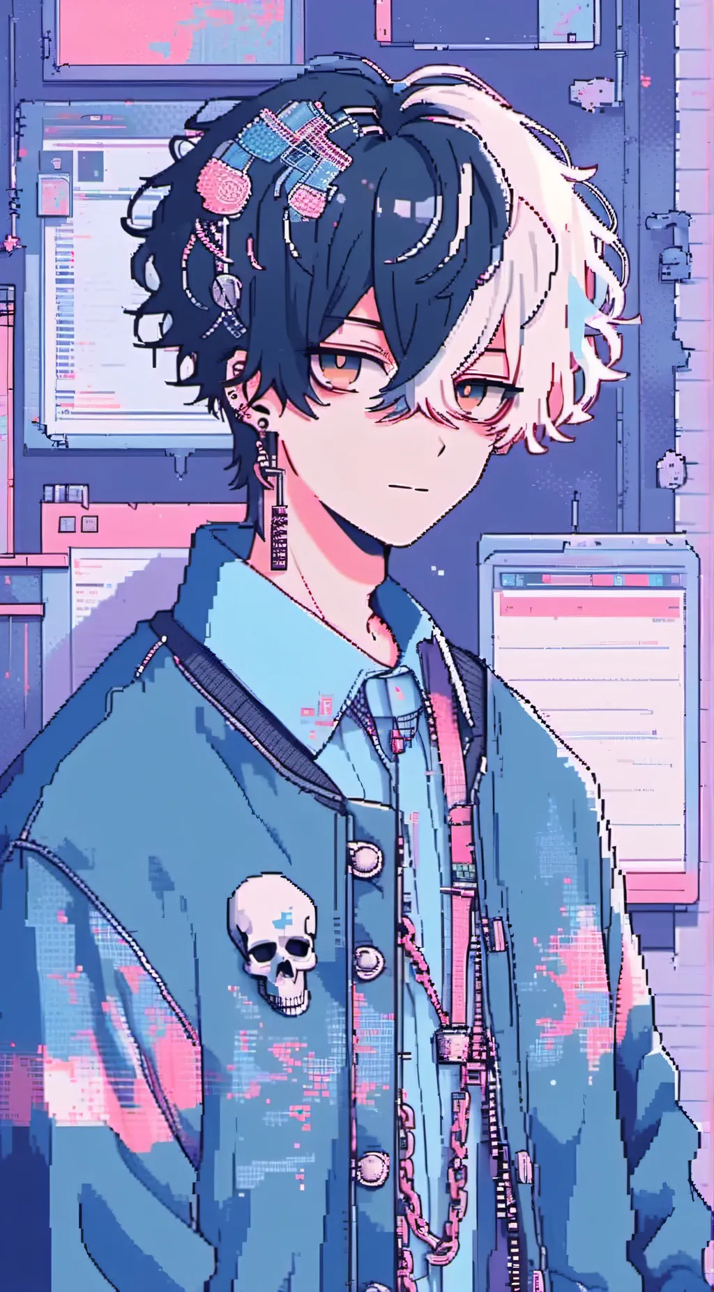 ai character: 💖💙Mikey 💖💙 background