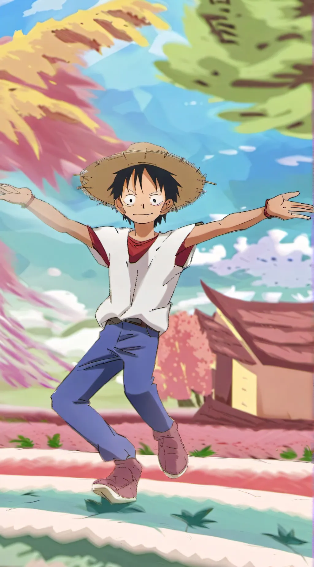ai character: Monkey d Luffy background