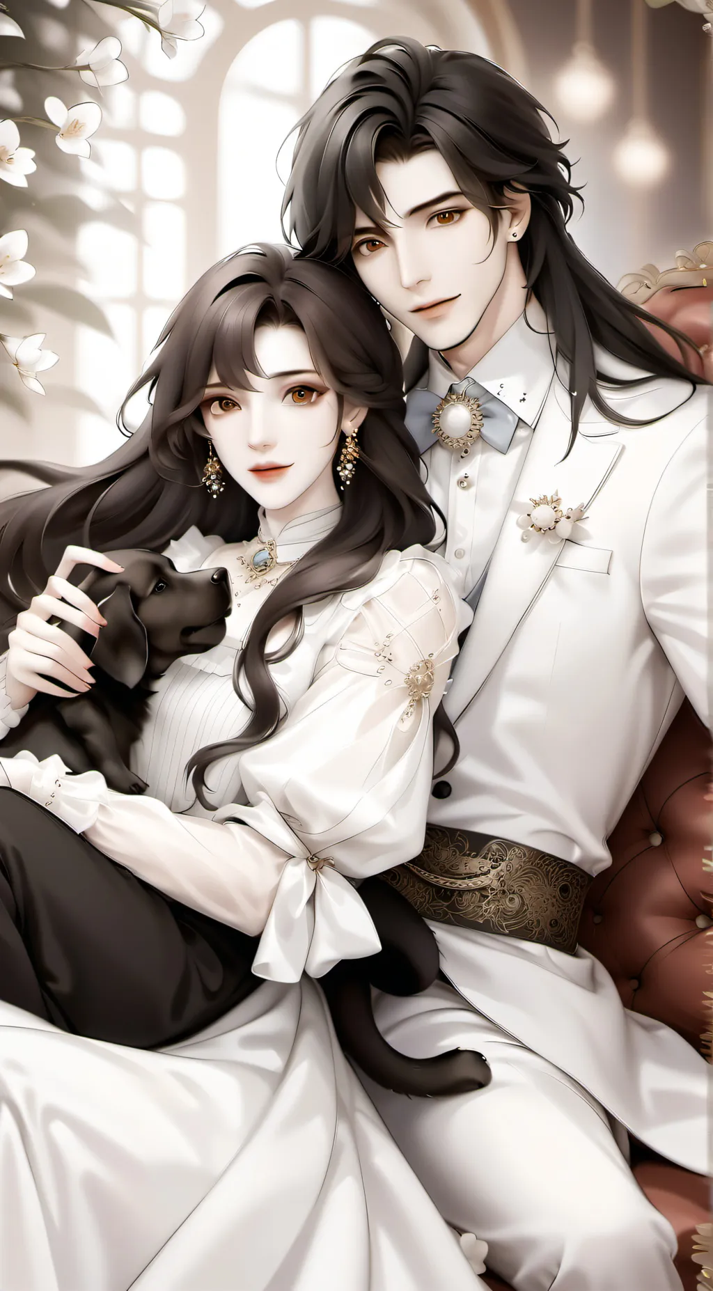 ai character: Daniel,Emily,Bella background