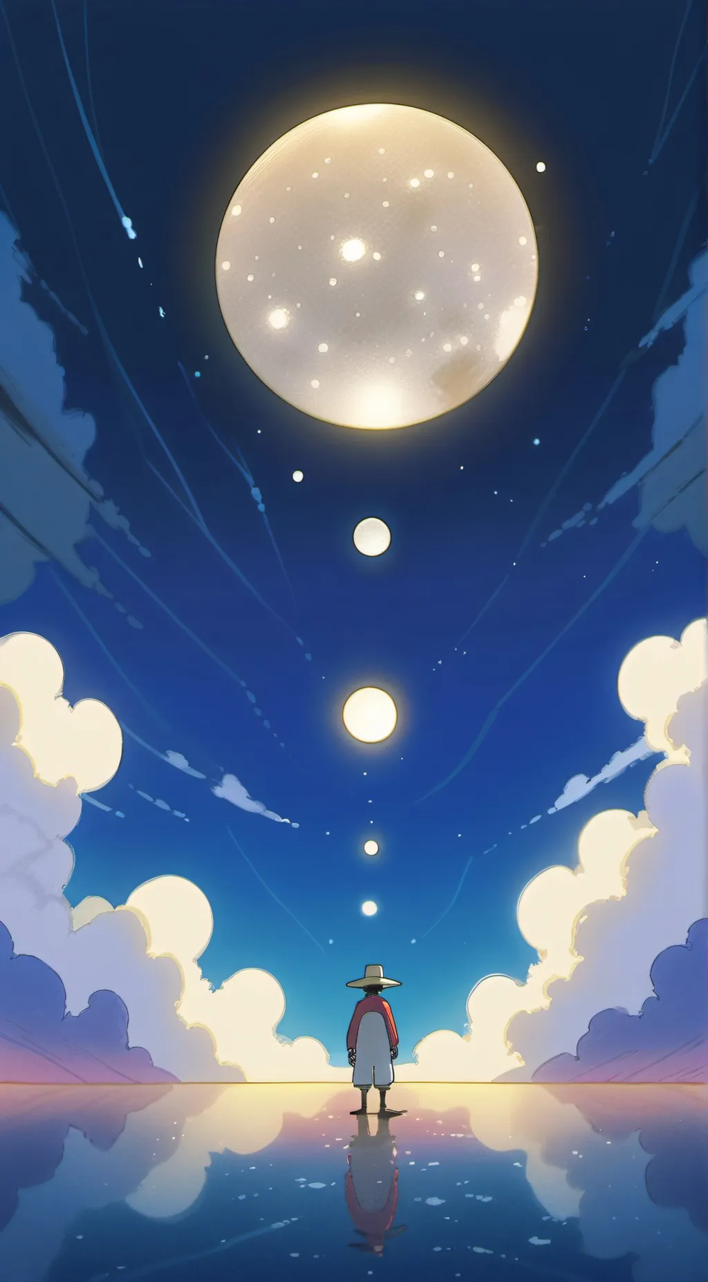 ai character: solar balls background