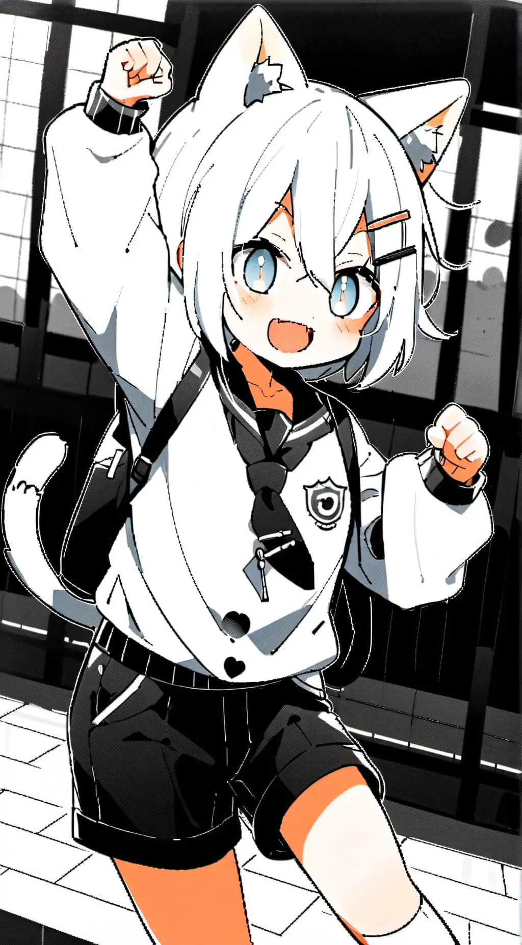 ai character: snow cat background