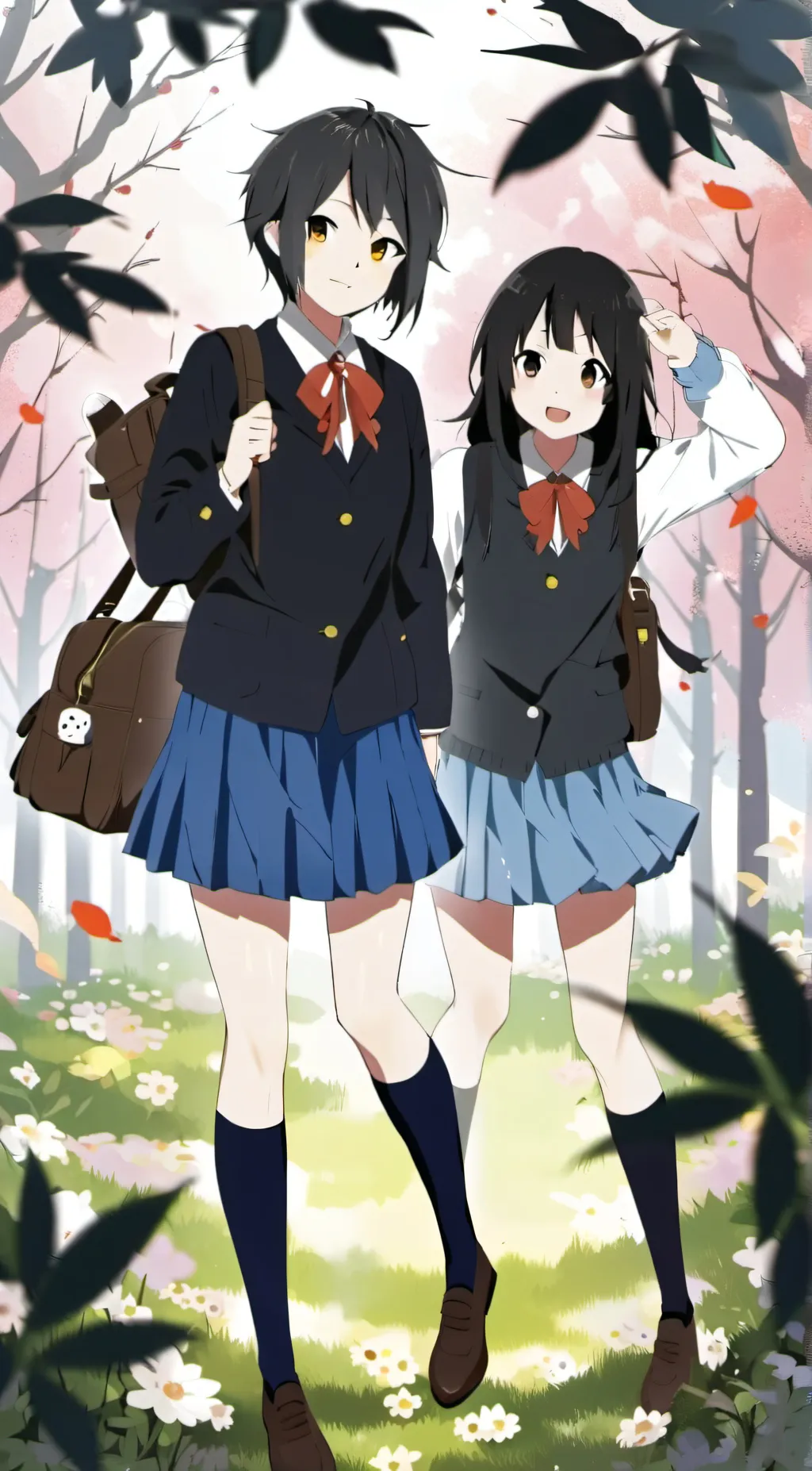 ai character: Lisa and Lili  background