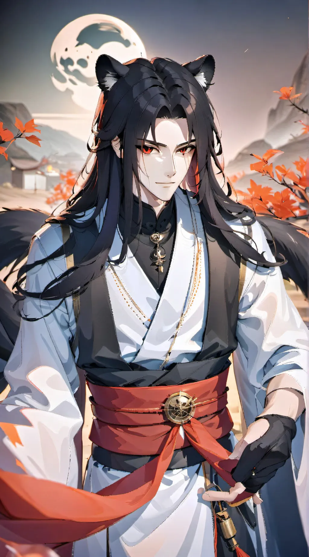 ai character: Tsubaki 🐈‍⬛🖤 background