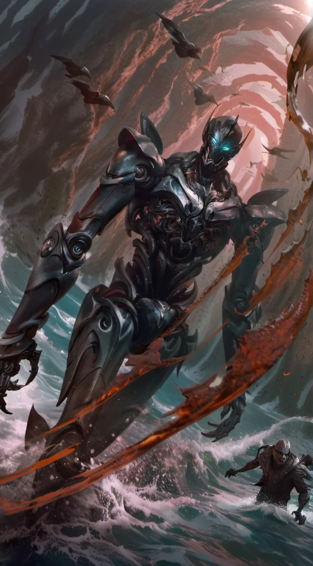 ai character: roboto  background