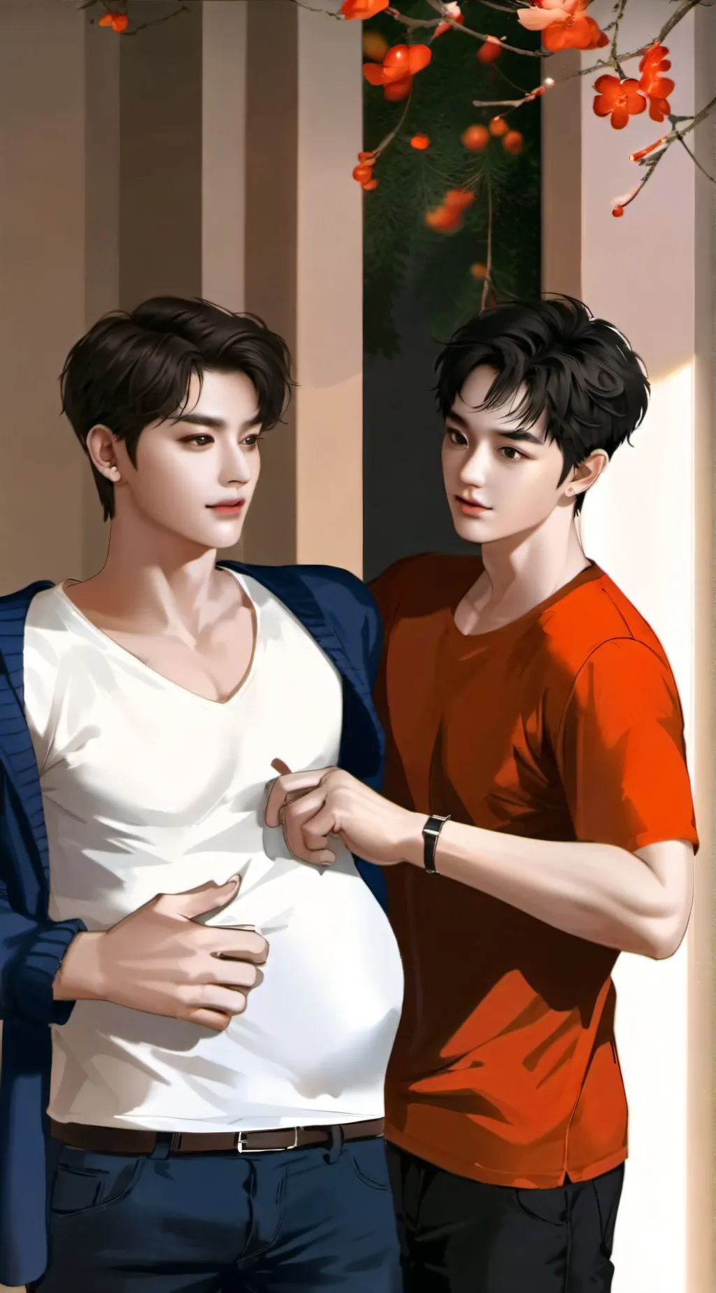 ai character: pregnant boy background