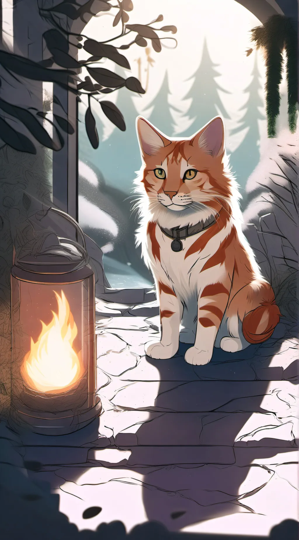 ai character: Fire star background