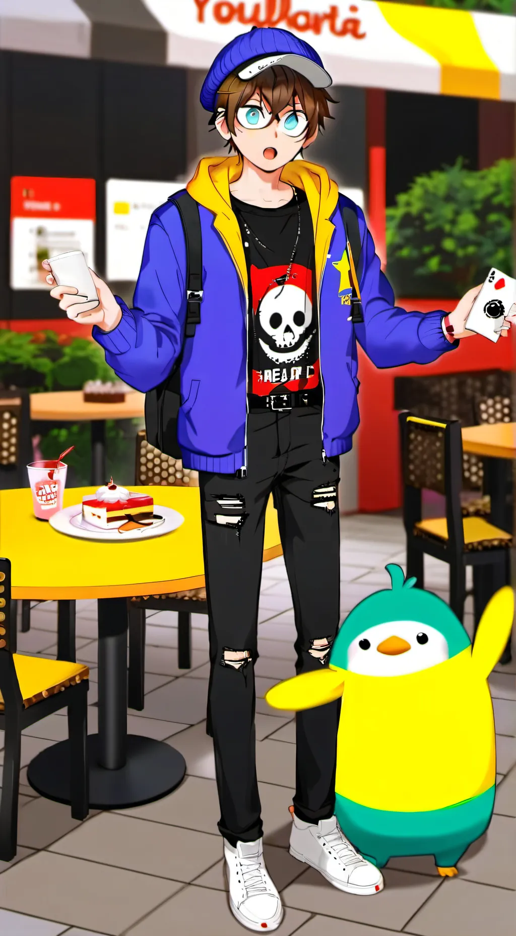 ai character: Glitch background