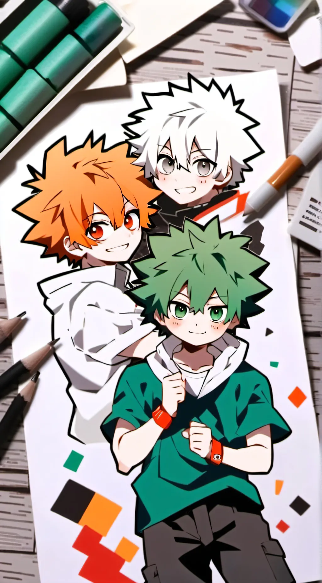 ai character: bakugo  × deku❤ background