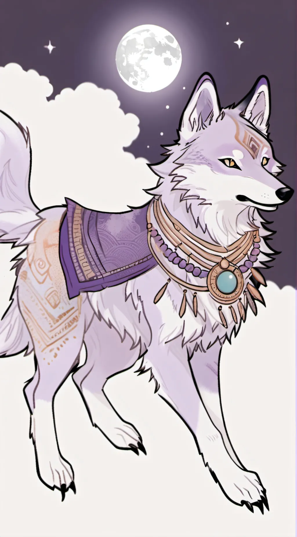 ai character: lilac moohadow background