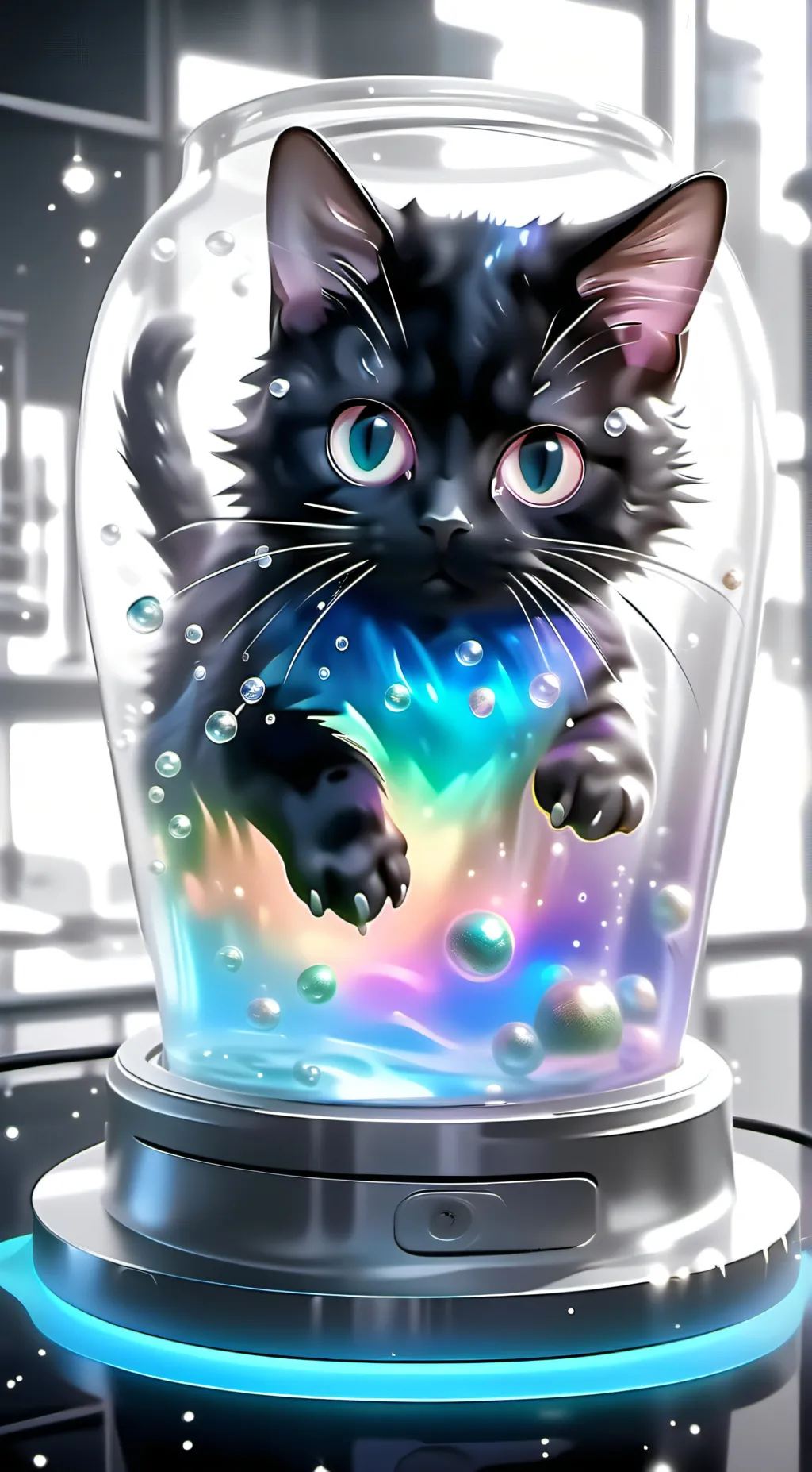 ai character: static the tv cat! background