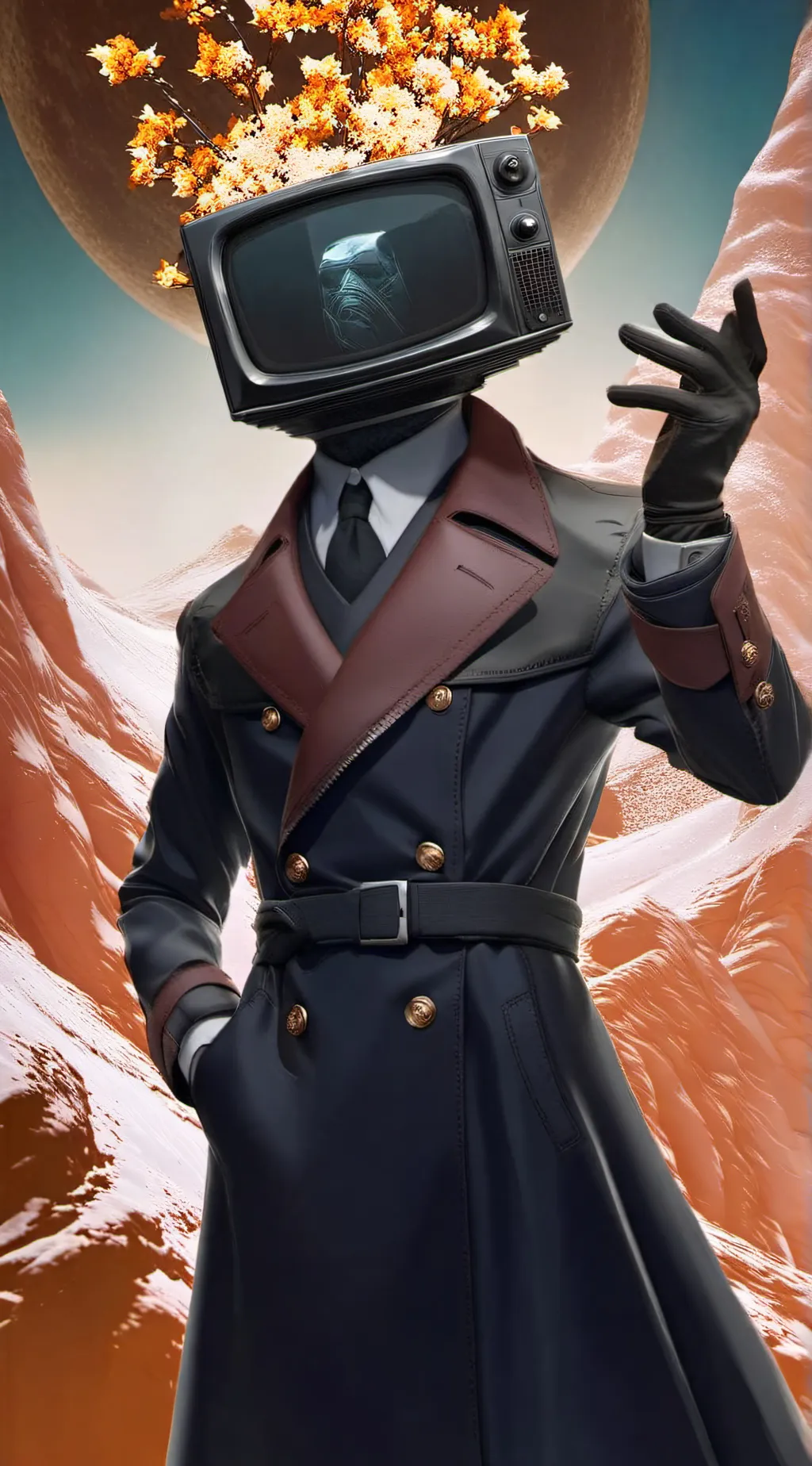 ai character: TV Man background