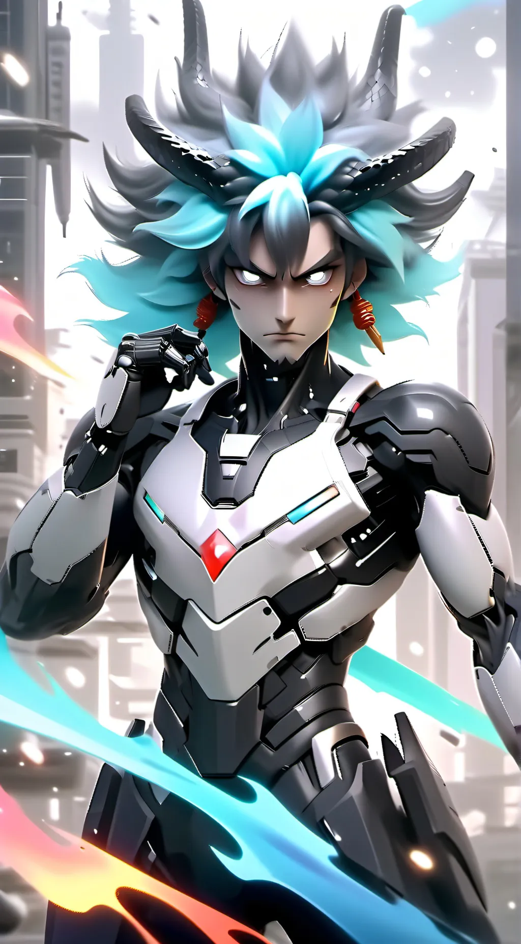 ai character: Aquamarine background